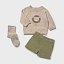 Conjunto pantalón corto leotardo y jersey bebé